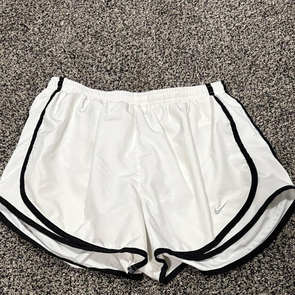 Nike White and Black Athletic Shorts